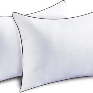 Bed Pillows Standard Size Set of 2, Cooling and Supportive Full Pillow 2 Pack for Side and Back Sleepers, Down Alternative Hotel Collection Sleeping Pillows, 26x20 Inches