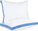 Bed Pillows for Sleeping Queen Size (Blue), Set of 2, Cooling Hotel Quality, Gusseted Pillow for Back, Stomach or Side Sleepers