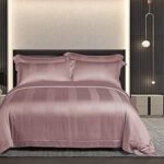 Ultra Soft & Cooling Fibre  Collection Bedsheet Set,1500 Thread Count,Jacquard Bedset Bed Sheet,Beddings (With Quilt Cover-Single)