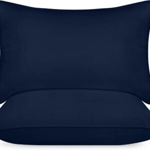Bed Pillows for Sleeping (Navy), Queen Size, Set of 2, Hotel Pillow, Cooling Pillows for Side, Back or Stomach Sleepers