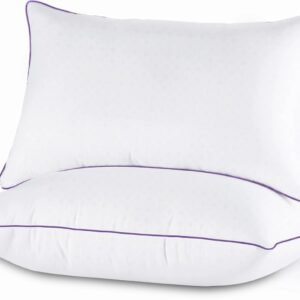 Pillows Queen Size Set of 2, Cooling and Supportive Bed Pillows with Super Soft Down Alternative Fill, Luxury Fluffy Hotel Quality for Side, Back, and Stomach Sleepers