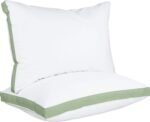 Bed Pillows for Sleeping Queen Size (Sage Green), Set of 2, Cooling Hotel Quality, Gusseted Pillow for Back, Stomach or Side Sleepers
