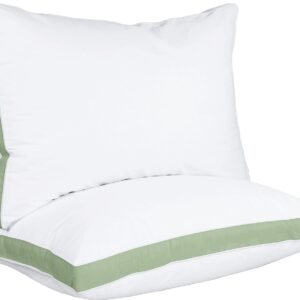 Bed Pillows for Sleeping Queen Size (Sage Green), Set of 2, Cooling Hotel Quality, Gusseted Pillow for Back, Stomach or Side Sleepers