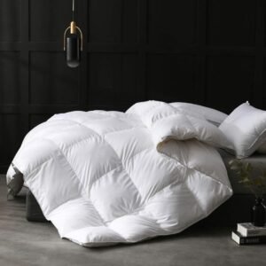 King Size Heavyweight Feathers Down Comforter for Winter /Sleeper - Ultra-Soft 750 Fill-power Hotel Collection Comforter, 65 Oz Fluffy Thicker Duvet Insert(106x90, Solid White)