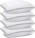 Standard Size Bed Pillows for Sleeping 4 Pack,Luxury Hotel Pillows,Comfortable and Supportive,Machine Washable,Suitable for Stomach,Back and Side Sleepers.