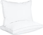 Bed Pillows for Sleeping Queen Size (White), Set of 2, Cooling Hotel Quality, Gusseted Pillow for Back, Stomach or Side Sleepers