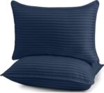 Bed Pillows for Sleeping Queen Size, 1000 Grams Filled Hotel Quality Cooling Pillows for Side, Back or Stomach Sleepers (Navy, Set of 2)