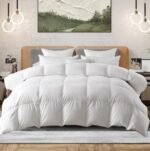 Down Comforter, Ultra-Soft Queen Fluffy Duvet Insert, Luxury Duck Feathers Down Comforter, Lightweight Bedding Comforters Suitable for All Seasons, White, 90 X 90in
