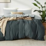 Duvet Cover Twin Size 68x90 and 1 Pillow Case Soft Durable Duvet Cover Set 2 Pieces with Button Closure Comfy Breathable Bedding for All Seasons Anthracite-Grey