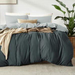 Duvet Cover Twin Size 68x90 and 1 Pillow Case Soft Durable Duvet Cover Set 2 Pieces with Button Closure Comfy Breathable Bedding for All Seasons Anthracite-Grey