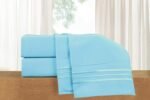 Luxury 4-Piece Bed Sheet Set - Luxury Bedding 1500 Premium Hotel Quality Microfiber, Wrinkle Resistant Cool & Breathable, Easy Elastic Fitted, King, Baby Blue
