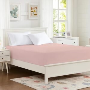 100% Microfiber 60" x 80" Queen Size Fitted Sheet (fitted sheet only), hotel quality deep pocket fitted sheet, protects mattresses up to 14 inches thick, machine washable and colorfast, doesn't shift easily, lotus pink