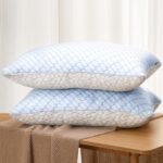 Pillows Queen Size Set of 2, Shredded Memory Foam Pillows, Cooling Foam Pillows for Sleeping, Soft Bed Pillow Queen Size with Adjustable Foam for Side, Back and Stomach Sleepers(Queen)