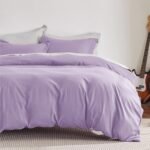 Duvet Cover Queen Size - Soft Double Brushed Bedding Set for Kids & Adults, Zipper Closure, 3 Pieces, Includes 1 Duvet Cover (90"x90") & 2 Pillow Shams, NO Comforter, Orchid Bloom